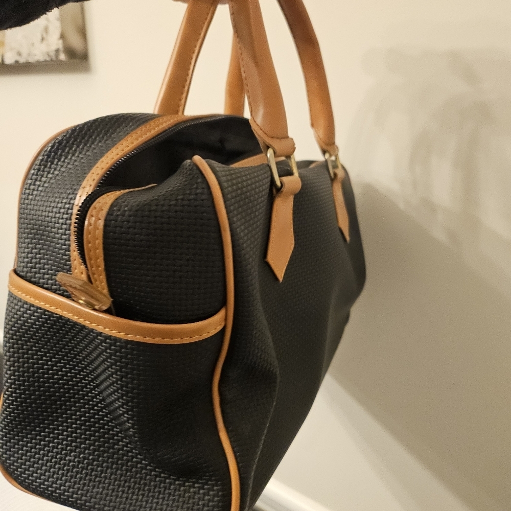 Yves Saint Laurent Vintage Woven Canvas Boston Bag - Picture 7 of 15